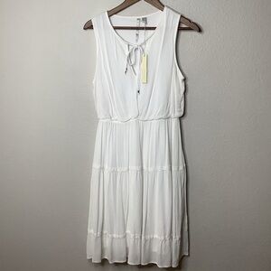 LC Lauren Conrad White Tiered Ruffled Sundress